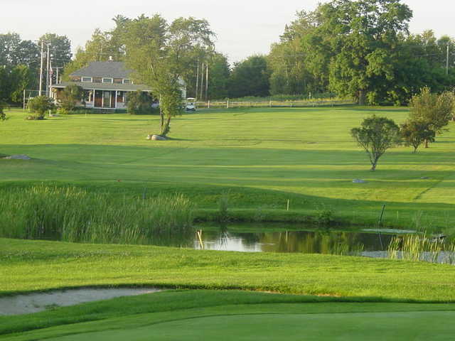 A view over a pond at Sunset Hill Golf Course.