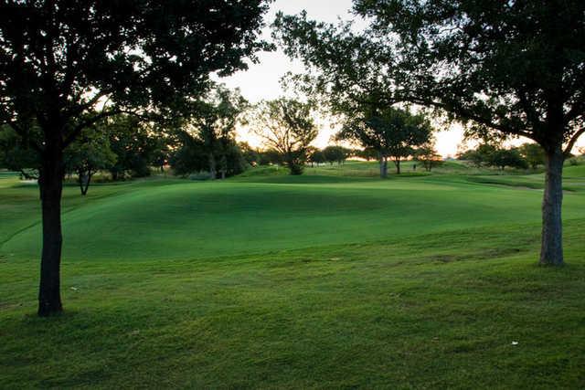 A view of the 8th green at River Oaks Golf Club