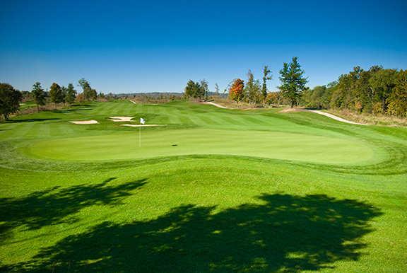 A view of a green at Belterra Casino Golf Club