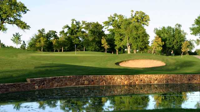 A view of a green at Oakwood Country Club.