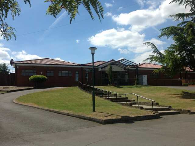 The entrance to The Oaks Golf Centre clubhouse