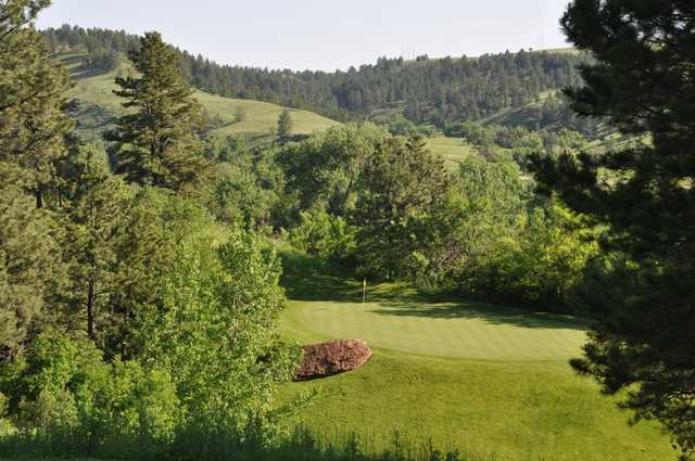 A view of the 16th green at Hart Ranch Golf Club.