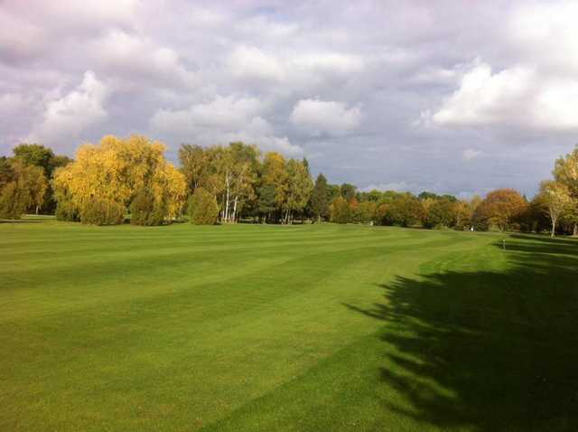 A fall day view of a fairway at Metz Cherisey Golf Club