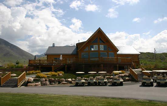 A view of the clubhouse at Oquirrh Hills Golf Course