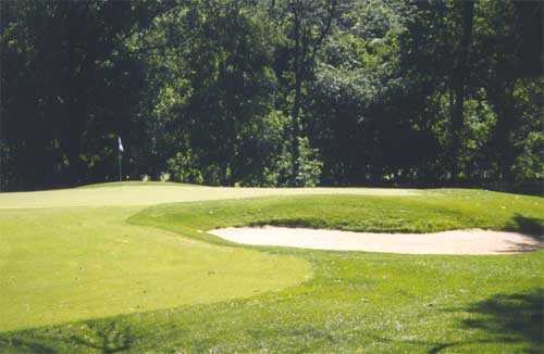 A view of the 14th green at Coyote Crossing Golf Course
