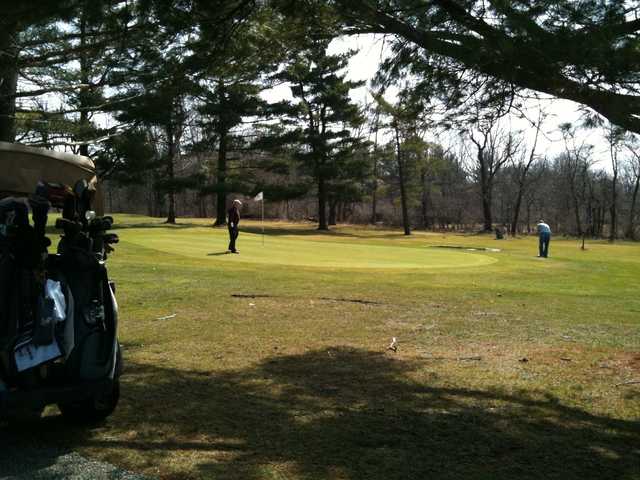 A sunny day view of a green at Bello Terra Golf Course