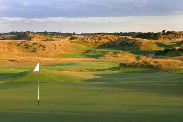 A view of a hole at The Dunes Golf Links