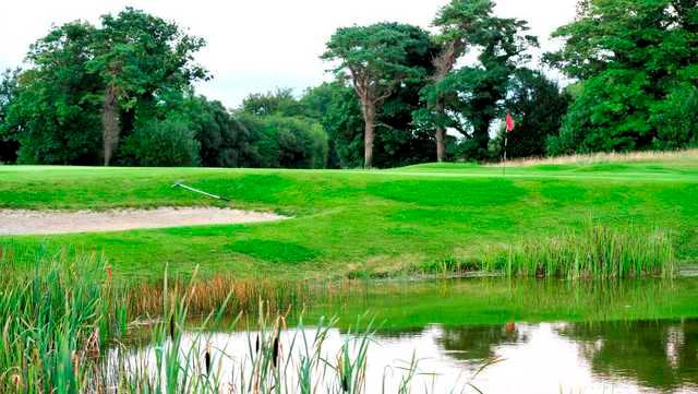 A view over the pond of a green at Newcastle West Golf Club
