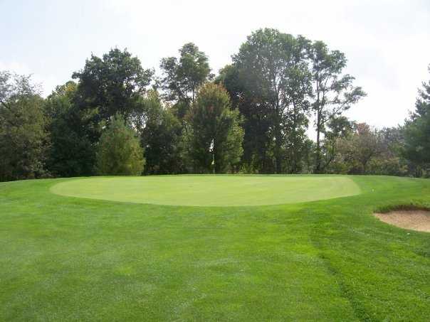 A view of green #16 with bunker on the right at Willowbrook Country Club