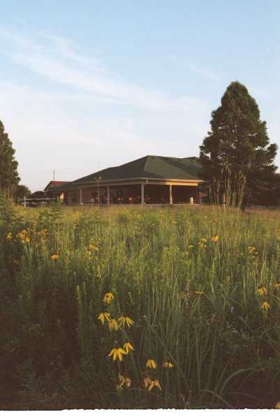 A view of the clubhouse at Smock Golf Course