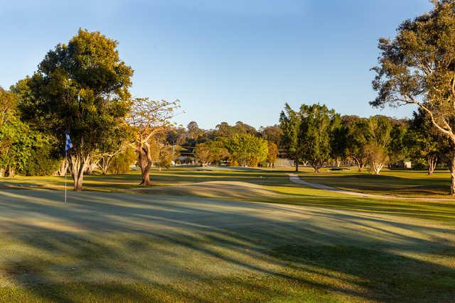 Looking back from a green at Meadow Park Golf Course.