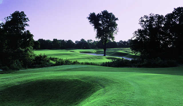 A view of fairway #8 at The Golf Club of Oklahoma.