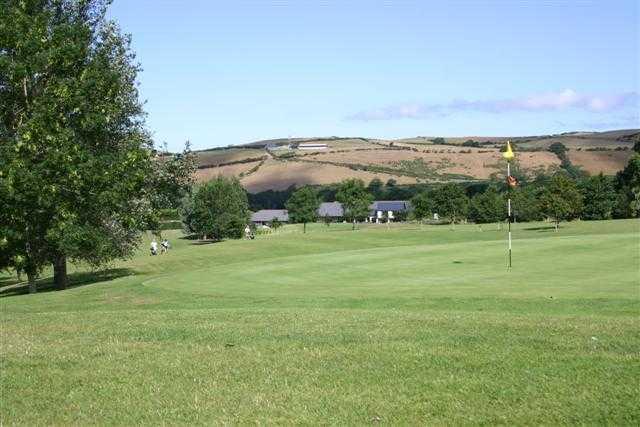 A view of the 1st hole at Penrhos Golf & Country Club