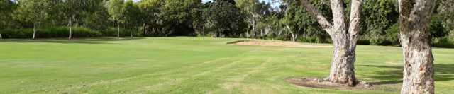 Panoramic view of the 1st green at Rowes Bay Country Golf Club.