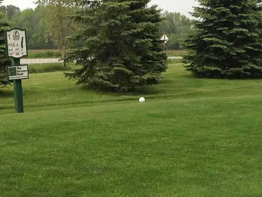 A view of tee #1 sign at Hickory Bend Golf Course