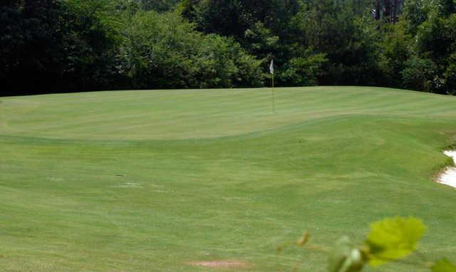 A view of a green protected by a bunker at White from Mountain View Golf Course