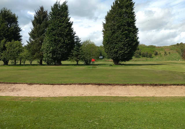 A view of a hole at Leslie Golf Club.