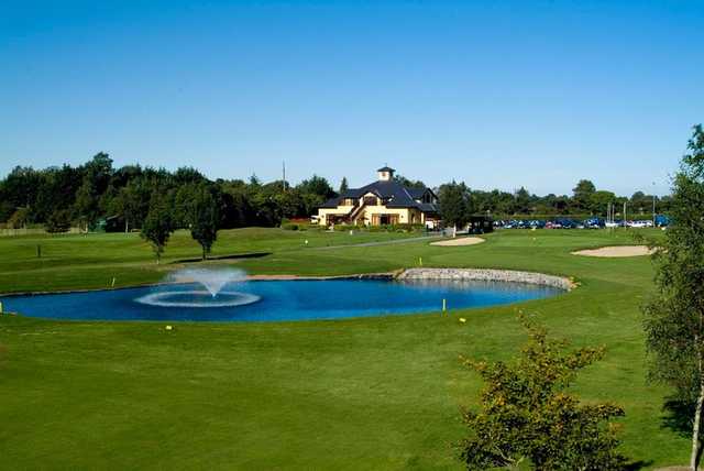 A view of hole #9 with clubhouse in background at Yellow Course from Hollystown Golf Club
