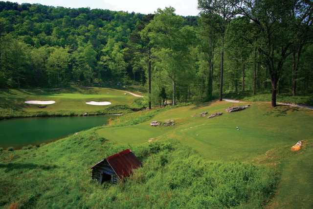 A view of green #7 at Limestone Springs Golf Club.
