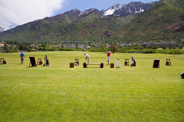 A view of the driving range at Hidden Valley Country Club.