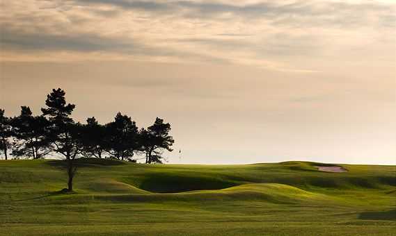 The 16th hole at Stinchcombe Hill Golf Club