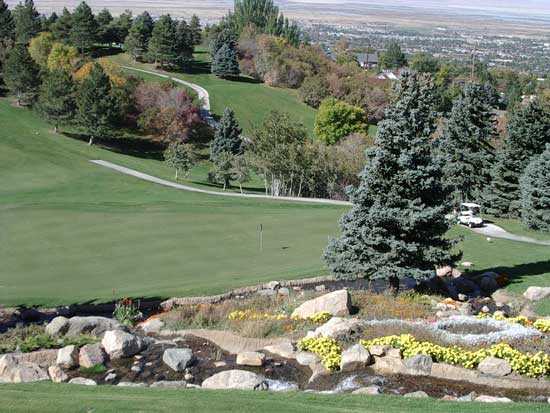 A view of the 18th green at Bountiful Ridge Golf Course