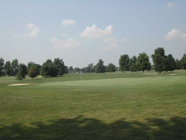 View of a green from the West course at Fox Prairie Golf Club