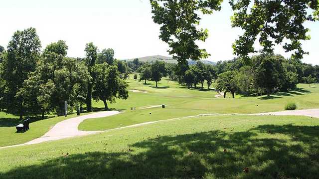 A view of a tee at Fort Sill Golf Club.