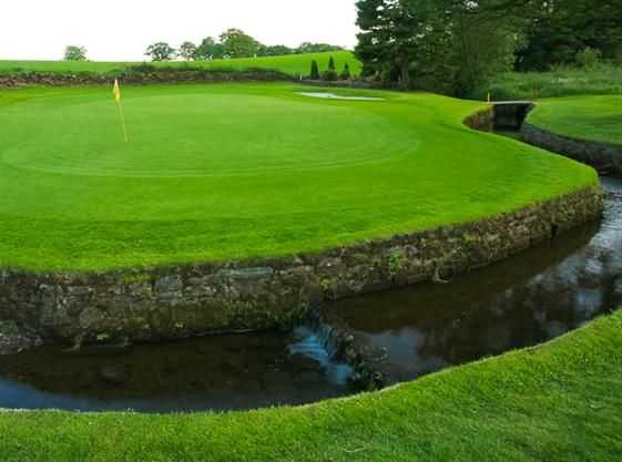 Water around the signature 16th at Balmore