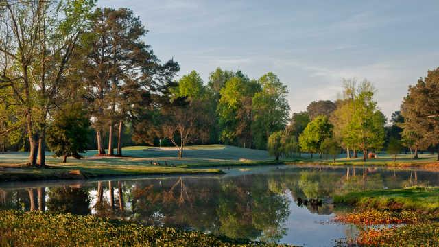 A view of a hole at Lagoon Park Golf Course.