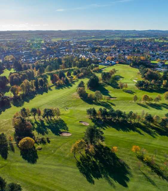 Aerial view from Falkirk Tryst Golf Club.