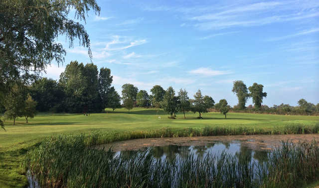A view over a pond at Ballykisteen Golf and Country Club.