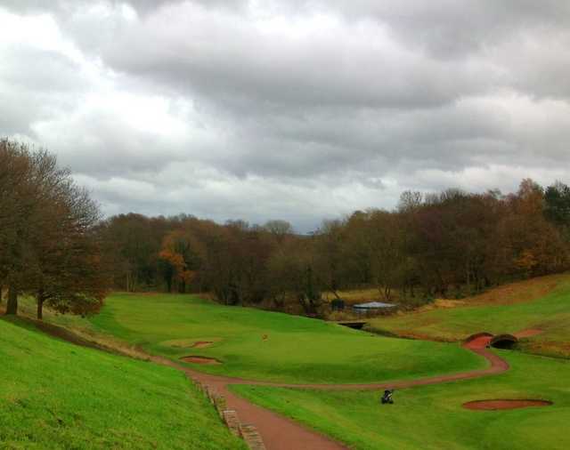 With water down one side and greenside sand traps, the final hole is a real test of golf