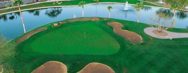 Aerial view of the 18th hole from Scottsdale Silverado Golf Club