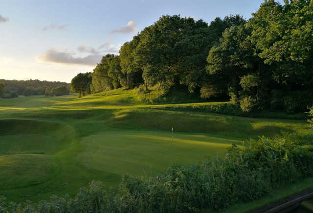 A view of a hole at Reddish Vale Golf Club.