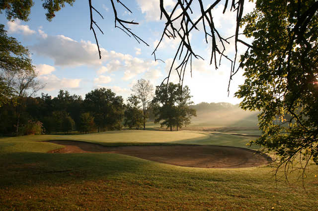 A view of the 13th green at Oak Meadow Country Club