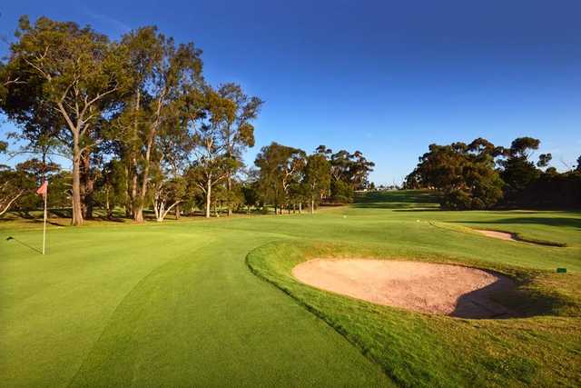 Looking back from the 1st green at Geelong Golf Club