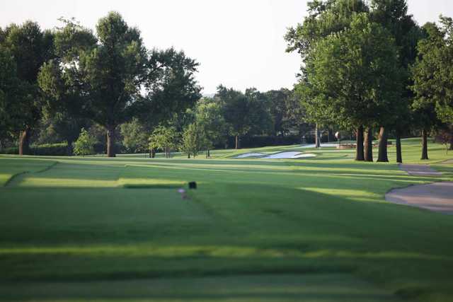 A view from a tee at Oaks Country Club