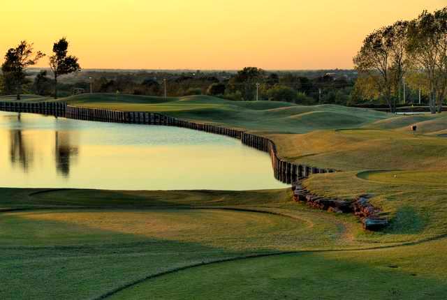View of the 14th green from the West course at Oak Tree Country Club