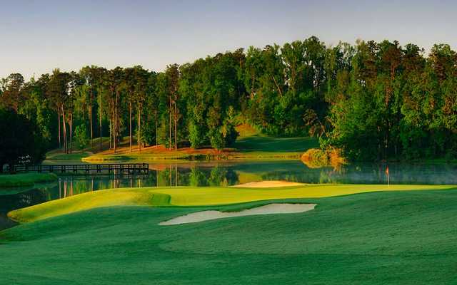 A view of the7th hole with water coming into play at Sherling from Cambrian Ridge.