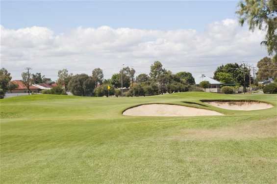 A view of the 16th green at West Lakes Golf Club