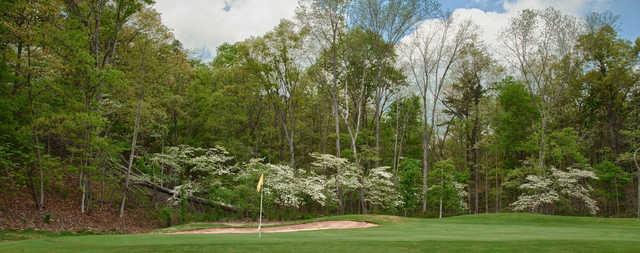 A spring day view of a green at Deer Valley Golf Club.