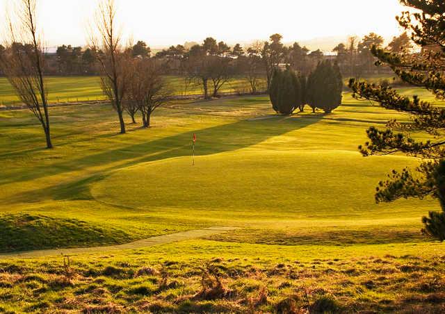 A sunny view of green #10 at Pitreavie Golf Club