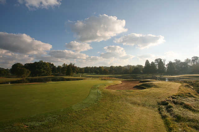 A view of the 17th hole at Oak Meadow Country Club