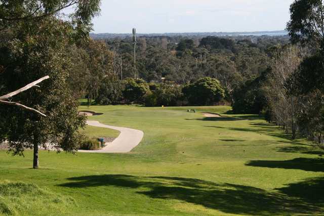 A view from a tee at Bay Views Golf Course