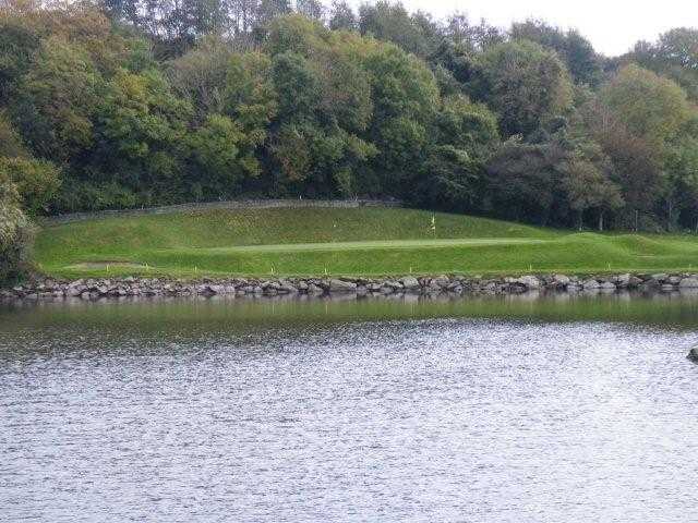 A view over the water of a green at Raffeen Creek Golf Club