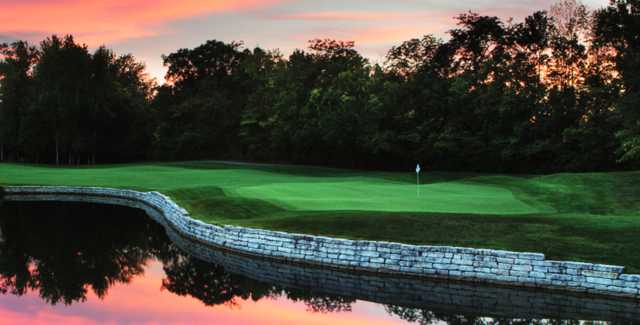 A sunset view of a hole at Bridgewater Club.