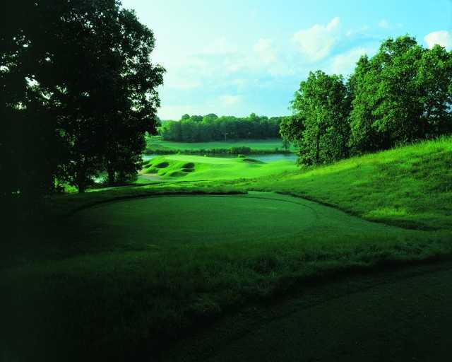 A view from a tee at The Golf Club of Oklahoma.