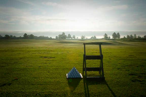 A view of the driving range at Emerald Falls Golf Club
