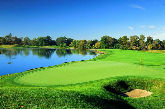 A view of the 18th hole at Crooked Stick Golf Club.